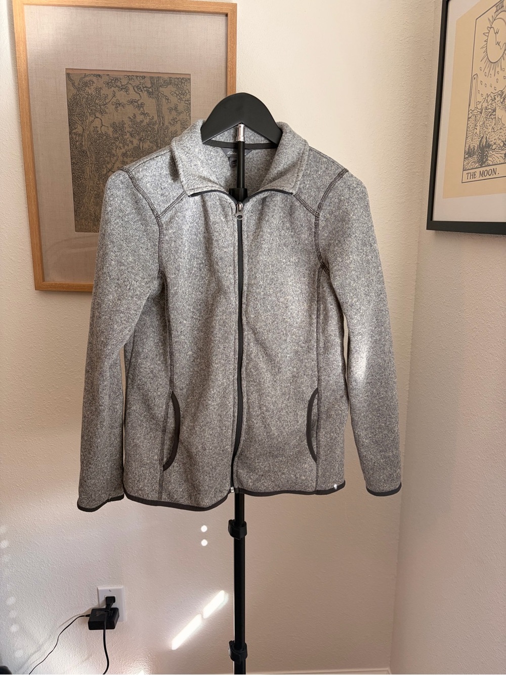 Eddie Bauer Heather Gray Full-Zip Utility Jacket
